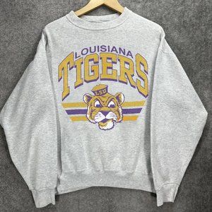 Vintage Louisiana State University Tigers Sweatshirt LSU Tigers Football Shirt